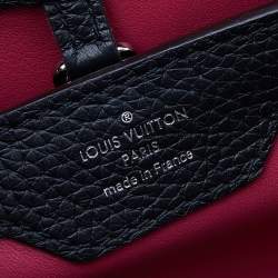 Pre Owned Louis Vuitton Black Leather And Python Capucines PM Bag