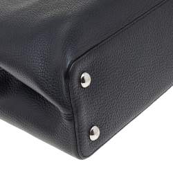 Pre Owned Louis Vuitton Black Leather And Python Capucines PM Bag