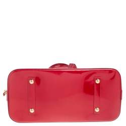 Pre Owned حقيبة لوي فيتون ألما جلد لامع مونوغرامي أحمر داكن GM