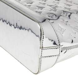 Pre Owned Louis Vuitton Silver Monogram Vinyl Limited Edition Miroir Lockit Bag