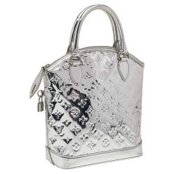 Pre Owned Louis Vuitton Silver Monogram Vinyl Limited Edition Miroir Lockit Bag