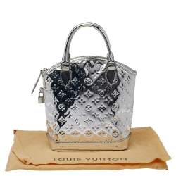 Pre Owned Louis Vuitton Silver Monogram Vinyl Limited Edition Miroir Lockit Bag