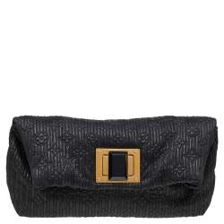 مملوكة مسبقًا Louis Vuitton Black Altair Monogram Motard Pochetto Clutch Bag