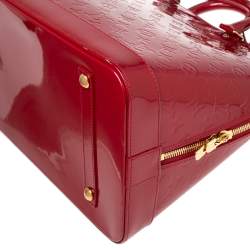 Pre Owned Louis Vuitton Pomme D’amour Monogram Vernis Alma GM XL Bag