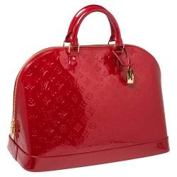 Pre Owned Louis Vuitton Pomme D’amour Monogram Vernis Alma GM XL Bag