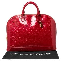 Pre Owned Louis Vuitton Pomme D’amour Monogram Vernis Alma GM XL Bag