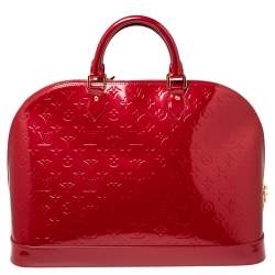 Pre Owned Louis Vuitton Pomme D’amour Monogram Vernis Alma GM XL Bag