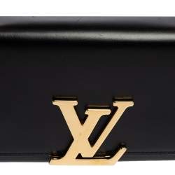 Pre Owned Louis Vuitton Black Leather Chain Louise MM Bag