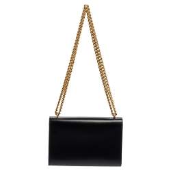 Pre Owned Louis Vuitton Black Leather Chain Louise MM Bag