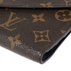Pre Owned Louis Vuitton Blue Monogram Canvas Josephine Wallet