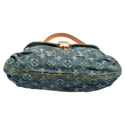 Pre Owned Louis Vuitton Blue Monogram Denim Mini Pleaty Bag