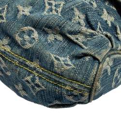 Pre Owned Louis Vuitton Blue Monogram Denim Mini Pleaty Bag