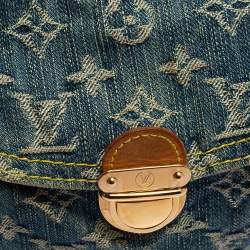 Pre Owned Louis Vuitton Blue Monogram Denim Mini Pleaty Bag