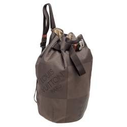 Pre Owned Louis Vuitton Damier Geant Matelot GM Terre Bucket Bag