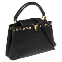 Louis Vuitton Black Taurillon Leather Capucines PM Bag