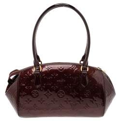 Pre Owned Louis Vuitton Blanc Corail Monogram Vernis Sherwood PM Bag