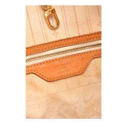 Louis Vuitton White Canvas Leather Damier Azur Neverfull MM Tote Bag 
