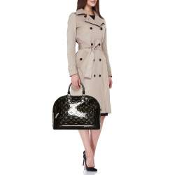 Pre Owned Louis Vuitton Blue Nuit Monogram Vernis Alma GM Bag