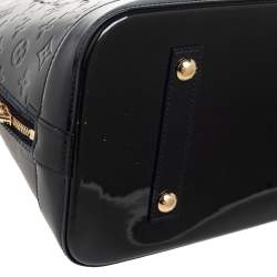 Pre Owned Louis Vuitton Blue Nuit Monogram Vernis Alma GM Bag