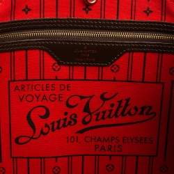 Louis Vuitton Damier Ebene Canvas And Leather Neverfull GM Bag