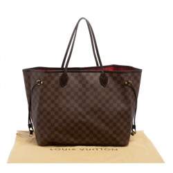 Louis Vuitton Damier Ebene Canvas And Leather Neverfull GM Bag