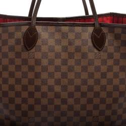 Louis Vuitton Damier Ebene Canvas And Leather Neverfull GM Bag