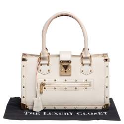 Pre Owned Louis Vuitton White Suhali Leather Le Fabuleux Bag