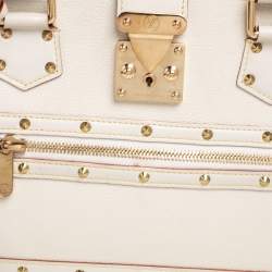 Pre Owned Louis Vuitton White Suhali Leather Le Fabuleux Bag