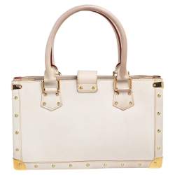 Pre Owned Louis Vuitton White Suhali Leather Le Fabuleux Bag