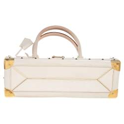 Pre Owned Louis Vuitton White Suhali Leather Le Fabuleux Bag