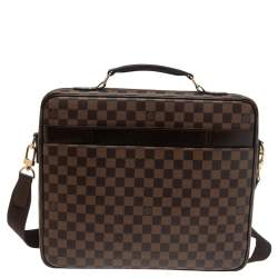 Pre Owned Louis Vuitton Damier Ebene Canvas and Leather Sabana Laptop Bag
