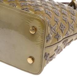 Pre Owned Louis Vuitton Green Gris Monogram Patent Leather Limited Edition Fascination Lockit Bag