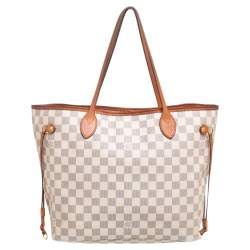 Pre Owned Louis Vuitton Damier Azur Canvas Neverfull MM Bag