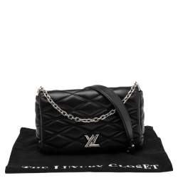 Pre Owned Louis Vuitton Black Quilted Leather GO-14 Malletage Flap Bag