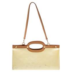 Pre Owned Louis Vuitton Perle Monogram Vernis Roxbury Drive Bag