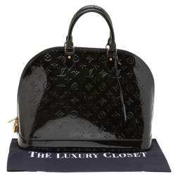 Pre Owned Louis Vuitton Terre D’Ombre Monogram Vernis Alma GM Bag