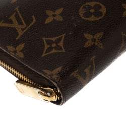 Pre Owned  محفظة لوي فيتون سحاب كانفاس مقوي مونوغرامي
