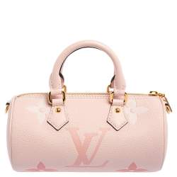 Pre Owned Louis Vuitton Pink Monogram Empreinte Leather Papillon BB Carryall Bag