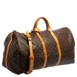 Louis Vuitton Brown Monogram Canvas Keepall Bandouliere 60 Duffel Bag