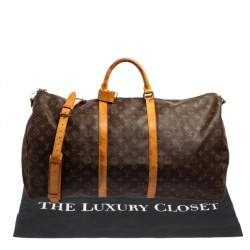 Louis Vuitton Brown Monogram Canvas Keepall Bandouliere 60 Duffel Bag