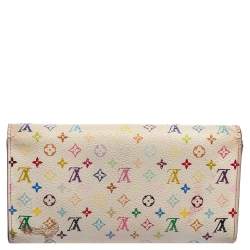 Louis Vuitton White Monogram Multicolore Canvas Sarah Wallet