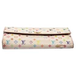 Louis Vuitton White Monogram Multicolore Canvas Sarah Wallet