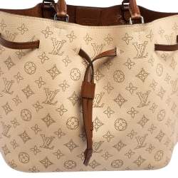 Pre Owned Louis Vuitton Opal Monogram Mahina Leather Girolata Bucket Bag