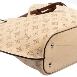 Pre Owned Louis Vuitton Opal Monogram Mahina Leather Girolata Bucket Bag