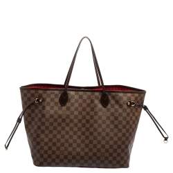 Louis Vuitton Damier Ebene Canvas And Leather Neverfull GM Bag