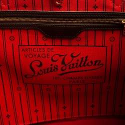 Louis Vuitton Damier Ebene Canvas And Leather Neverfull GM Bag