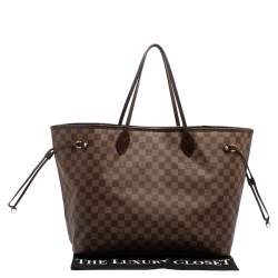 Louis Vuitton Damier Ebene Canvas And Leather Neverfull GM Bag