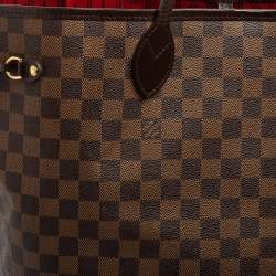 Louis Vuitton Damier Ebene Canvas And Leather Neverfull GM Bag