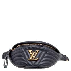 Pre Owned Louis Vuitton Black Leather New Wave Bumbag