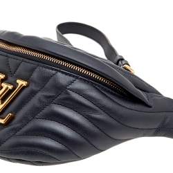 Pre Owned Louis Vuitton Black Leather New Wave Bumbag